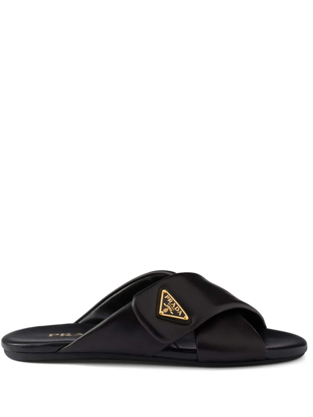 Padded nappa leather slides