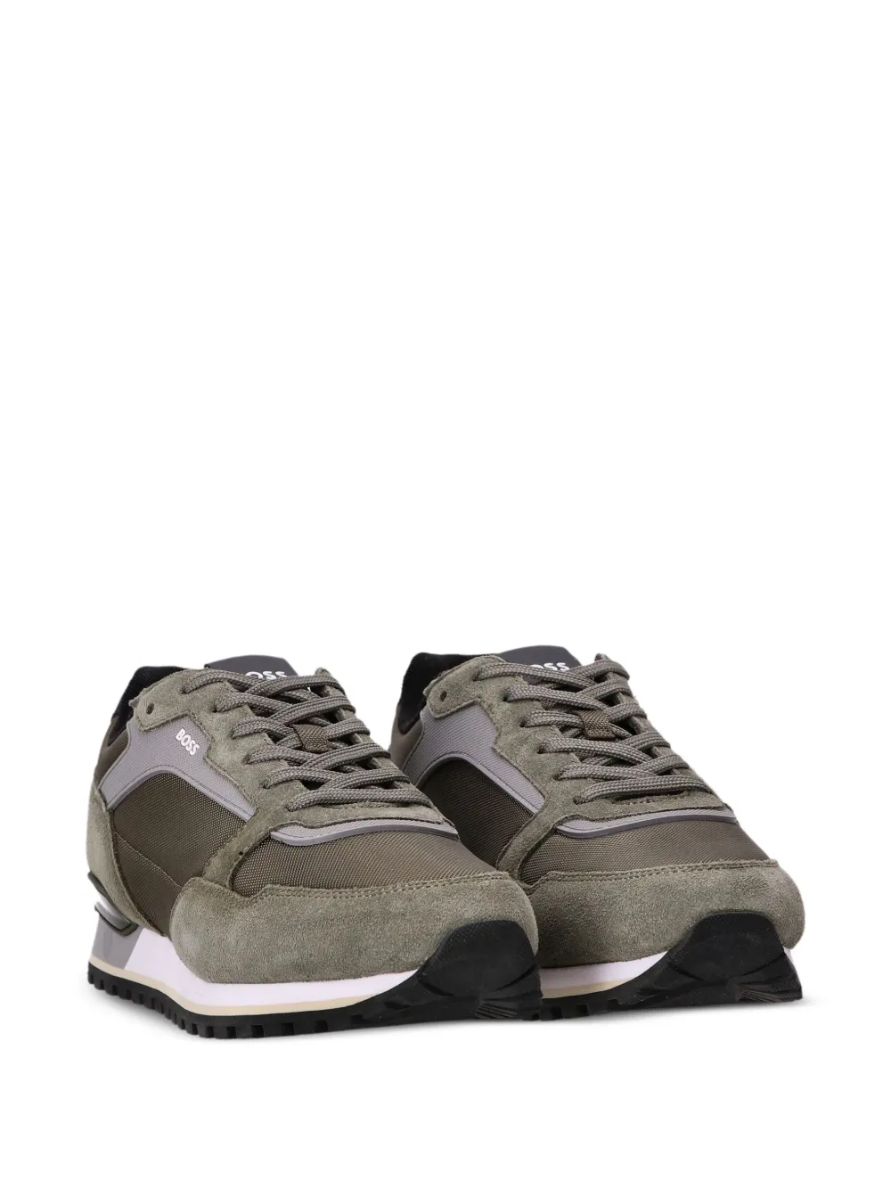 suede-trimmed mesh sneakers